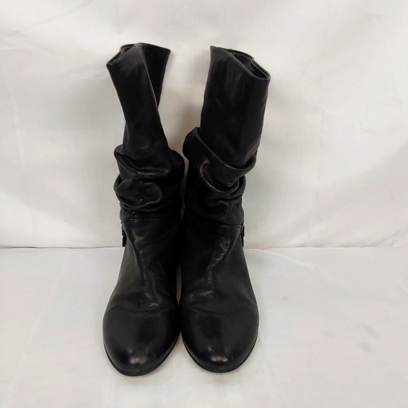 Stuart Weitzman Black Slouchy Runched Mid Calf Boots - Picture 13 of 14
